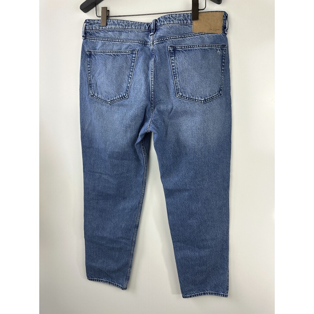 Rag & Bone Rosa Mid-Rise Boyfriend Jeans in Malibu Blue Denim Button Fly Size 34 - Picture 15 of 16